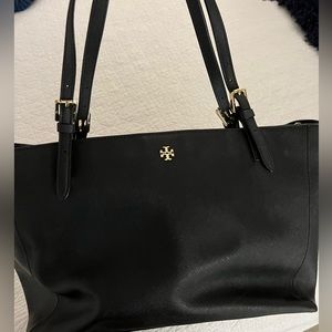 Tory Burch black leather tote bag